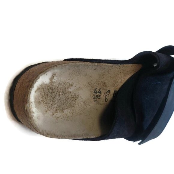 Birkenstock Mens Sz 11 Kyoto Nubuck Suede Leather Sandals Midnight Black Regular - Picture 2 of 9
